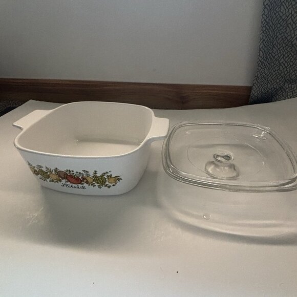 CORNING WARE SPICE of LIFE L’Echalote Casserole A-1-B w/ Pyrex Lid Vintage 1 Qt - Picture 4 of 5